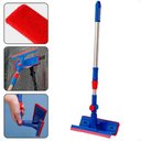 Ver imagem 1 de Limpa Vidros Rodo Extensivel Mop Duplo Telescopico Esfregao Lava Seca Rodinho para Janela Sacada Lim