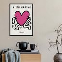 Ver imagem 2 de Quadro Keith Haring - The Heart 24x18cm - com Vidro:madeira Branca