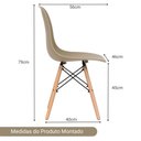 Ver imagem 4 de Conjunto 4 Cadeiras Eiffel Pés Madeira Maciça Urban Wood Elomio Bege