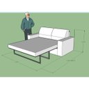 Ver imagem 2 de Sofá-Cama Herval Piece, com Colchão de Casal, 3 Lugares, Camurça Animale Marrom