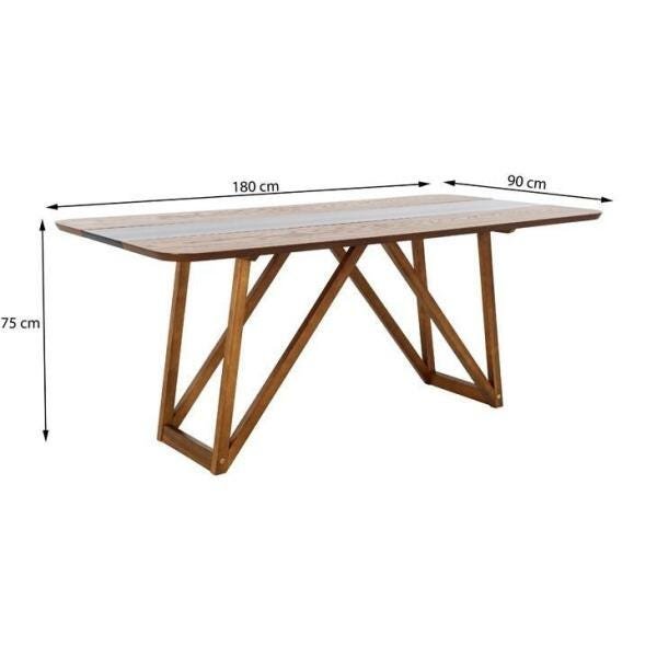 Mesa de Jantar com 6 Cadeiras Herval Indy, Amêndoa