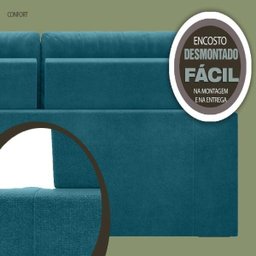 Sofá 4 Lugares Net Confort Assento Retrátil e Reclinável Turquesa 2,20M (L) - 6