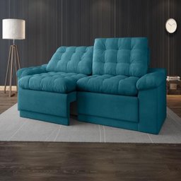 Sofá 4 Lugares Net Confort Assento Retrátil e Reclinável Turquesa 2,20M (L) - 2