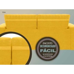 Sofá 3 Lugares Titan Assento Retrátil e Reclinável Canario 2,00M - Netsofás - 5