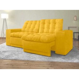 Sofá 3 Lugares Titan Assento Retrátil e Reclinável Canario 2,00M - Netsofás - 1