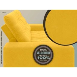 Sofá 3 Lugares Titan Assento Retrátil e Reclinável Canario 2,00M - Netsofás - 6