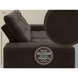 Sofá 3 Lugares Titan Assento Retrátil e Reclinável Chocolate 2,00M - Netsofás - 6