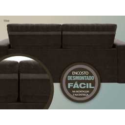 Sofá 3 Lugares Titan Assento Retrátil e Reclinável Chocolate 2,00M - Netsofás - 5