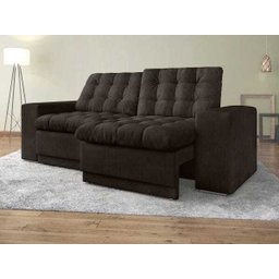 Sofá 3 Lugares Titan Assento Retrátil e Reclinável Chocolate 2,00M - Netsofás - 1