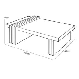 Mesa de Centro Luna Espelhada Nature/ Off White para Sala de Estar Recepção - HB Móveis - 3