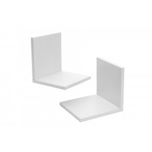 Prateleira L Decorativa Branca Em Mdf 20x20 Cm Kit 2 Peças