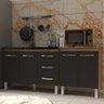 Armário Cozinha Gabinete Pia de 120 cm Bruna e Balcão Jane para Forno Elétrico ou Microondas Savana  - 3