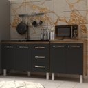 Ver imagem 3 de Armário Cozinha Gabinete Pia de 120 cm Bruna e Balcão Jane para Forno Elétrico ou Microondas Savana
