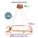 Ver imagem 2 de Lustre Pendente Lumina Led 50w ROSE GOLD Ø60cm Bb007 Bella St1388