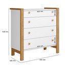 Ver imagem 6 de Quarto Infantil Flora Guarda Roupa 2 Portas, Comoda 4 Gavetas, Berço Branco Acetinado