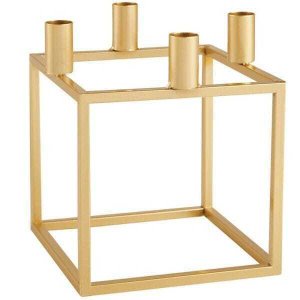 Porta Velas Dourado em Metal