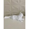 Gato deitado low poly Branco - 3