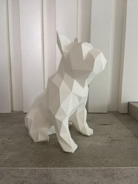 Bulldog Francês low poly impressão 3D Branco - 3