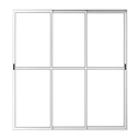 Ver imagem 1 de Porta Sacada de Aluminio Branco 3 Folhas Móveis de Vidro com Trinco 2,10x1,50