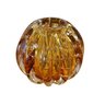 Esfera De Vidro Murano Italy Ambar E Dourado 12x10cm - 2