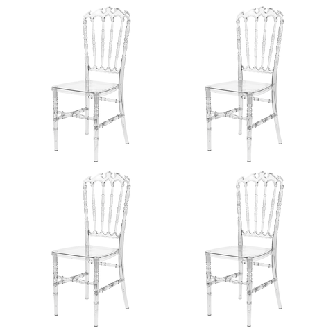 Kit 4 Cadeiras Royal Transparente em Policarbonato para Sala de Jantar e Eventos