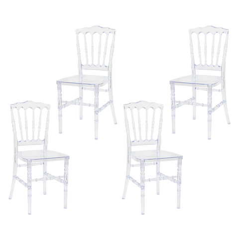 Kit 4 Cadeiras Royal Transparente em Policarbonato para Sala de Jantar e Eventos