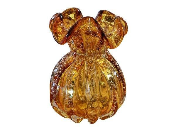 Vaso De Vidro Murano Ambar 13x17cm - 1