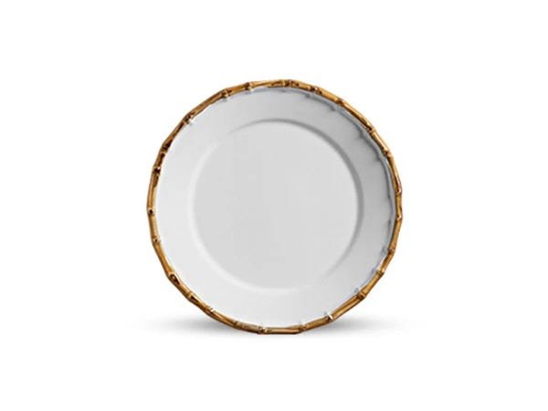 Jogo de Pratos Raso Bambu Branco E Natural Borda Grossa Scalla 2ª Linha - 8 Peças - Branco - 1