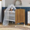 Berço Mini Cama Allegra Tigus Baby  Cor:branco/ipê - 1