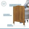 Berço Mini Cama Allegra Tigus Baby  Cor:branco/ipê - 3