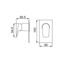 Ver imagem 2 de Acabamento Monocomando para Chuveiro Lorenzetti Loren Loft Square 4993 C83 Cromado