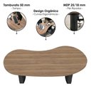 Ver imagem 4 de Mesa Escritorio Tampo Tamburato Organica 200x90 cm Nogal Preto Artany