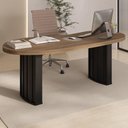 Ver imagem 2 de Mesa Escritorio Tampo Tamburato Organica 200x90 cm Nogal Preto Artany