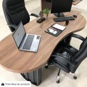Ver imagem 5 de Mesa Escritorio Tampo Tamburato Organica 200x90 cm Nogal Preto Artany