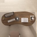 Ver imagem 7 de Mesa Escritorio Tampo Tamburato Organica 200x90 cm Nogal Preto Artany