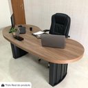 Ver imagem 6 de Mesa Escritorio Tampo Tamburato Organica 200x90 cm Nogal Preto Artany