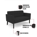 Ver imagem 2 de Sofá Namoradeira 2 Lugares Base de Madeira Preto Elisa Veludo Preto D03 - D'Rossi