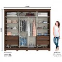 Ver imagem 5 de Guarda Roupa Grande Casal 2 Portas de Correr com Espelho Pompeia