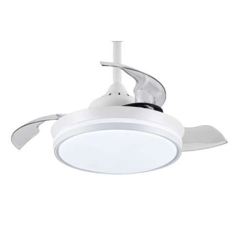 Ventilador de Teto Retrátil Led Breeze Home Plafon Branco Luz Lateral 30w