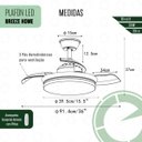 Ver imagem 2 de Ventilador de Teto Retrátil Led Breeze Home Plafon Branco Luz Lateral 30w