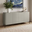 Ver imagem 1 de Aparador Buffet para Sala de Jantar 4 Portas Pés Industrial Preto Naim I03 Grigio - Lyam Decor