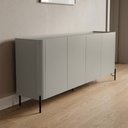 Ver imagem 5 de Aparador Buffet para Sala de Jantar 4 Portas Pés Industrial Preto Naim I03 Grigio - Lyam Decor