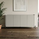 Ver imagem 4 de Aparador Buffet para Sala de Jantar 4 Portas Pés Industrial Preto Naim I03 Grigio - Lyam Decor