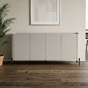 Ver imagem 6 de Aparador Buffet para Sala de Jantar 4 Portas Pés Industrial Preto Naim I03 Grigio - Lyam Decor