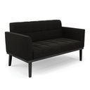 Ver imagem 2 de Poltrona Namoradeira Decorativa Karen Pés Fixo em Madeira Preto Suede Preto G19 - Gran Belo