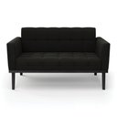 Ver imagem 6 de Poltrona Namoradeira Decorativa Karen Pés Fixo em Madeira Preto Suede Preto G19 - Gran Belo