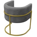 Ver imagem 5 de Kit 2 Poltronas Reforçada Decorativa Sala Carla Base Ferro Dourada Suede Cinza