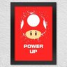 POSTER COM MOLDURA COGUMELO POWER UP - 2