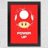 POSTER COM MOLDURA COGUMELO POWER UP - 1