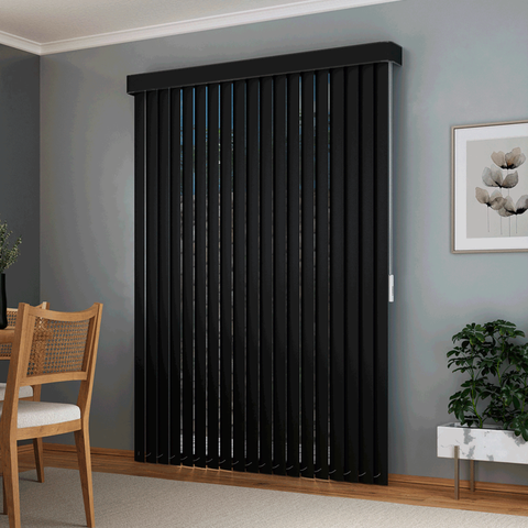 Persiana Vertical em Pvc com Bando Crisdan Largura 1,35 X 1,35 Altura Preto